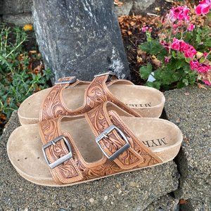 Myra Tooled Leather Sandals